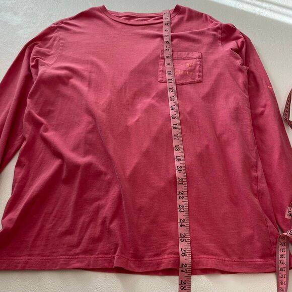 Vineyard Vines Pink Long Sleeve Whale Pocket T-Shirt | 100% Cotton Size M - Picture 5 of 5